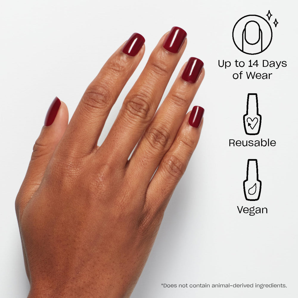 OPI close-up of short squoval nail shape highlighting comfort