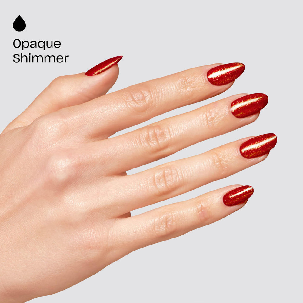 OPI Spread the Cherry applied on nails in studio for polished look