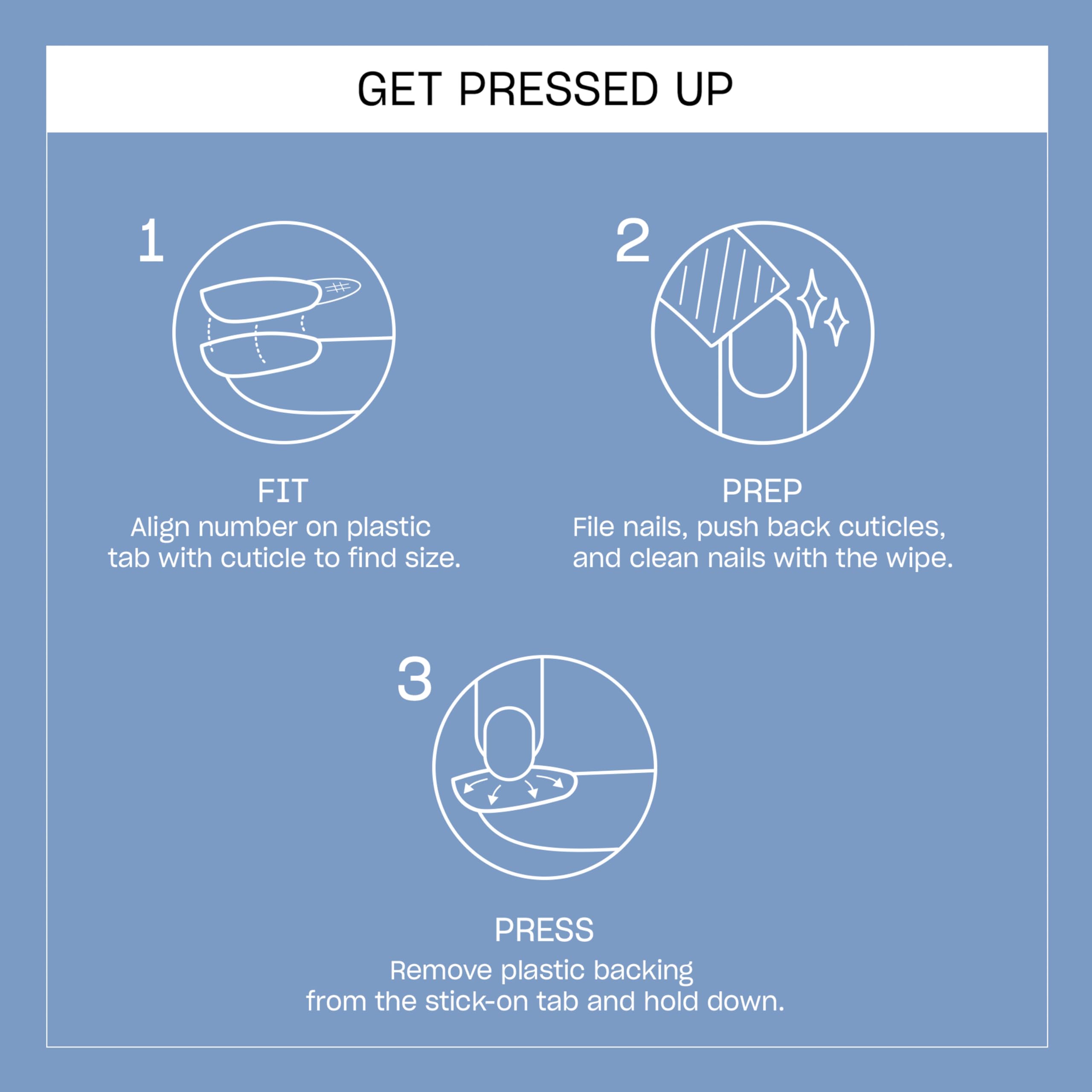 OPI adhesive tab detail showing built-in sticky tab for no-glue, no-mess application