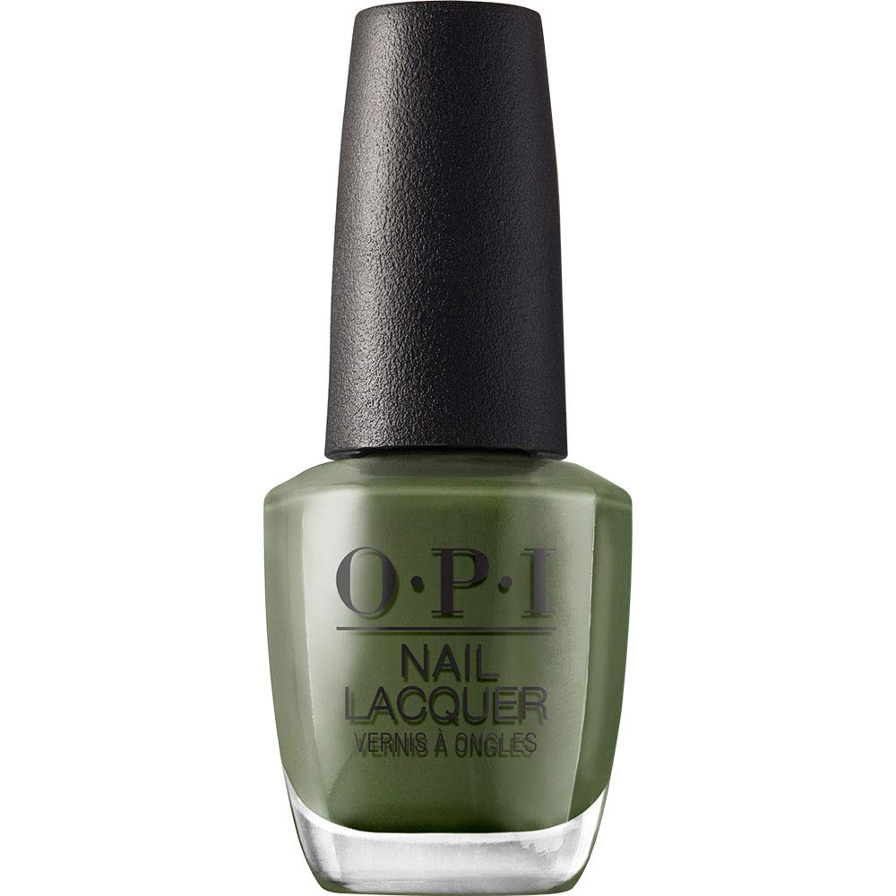 OPI bottle front view showing Suzi The First Lady of Nails olive green