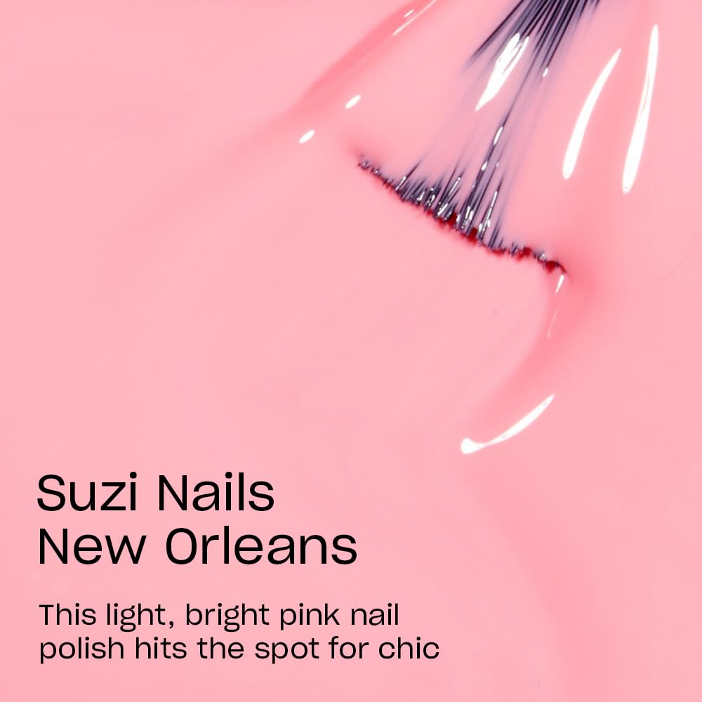 Close-up of OPI Suzi Nails New Orleans texture highlighting even, high-shine crème finish