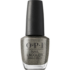 OPI bottle front view showing Tempted to Lick-orice gunmetal shimmer and glossy finish