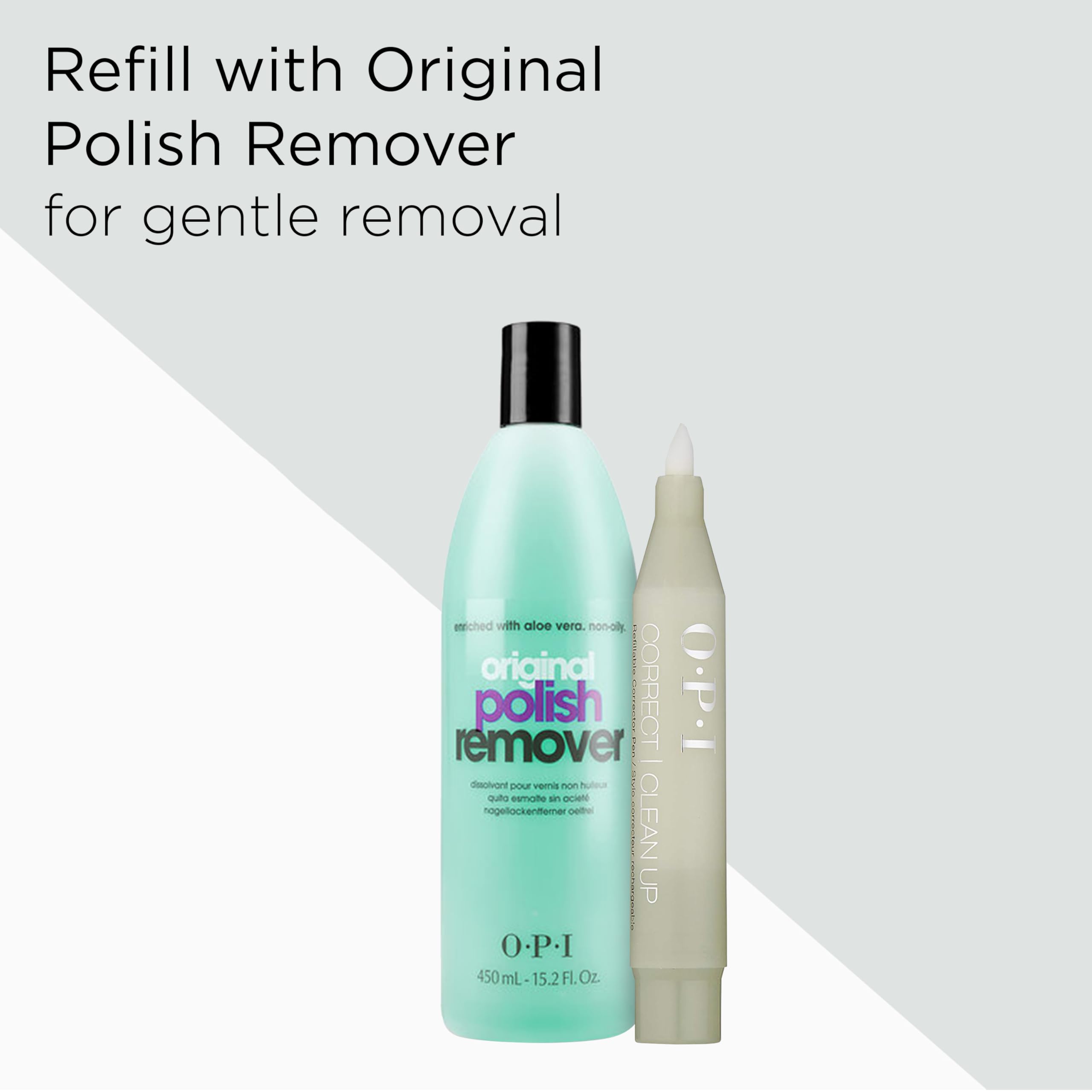 OPI droplet of formula illustrating gentle non-drying remover benefits