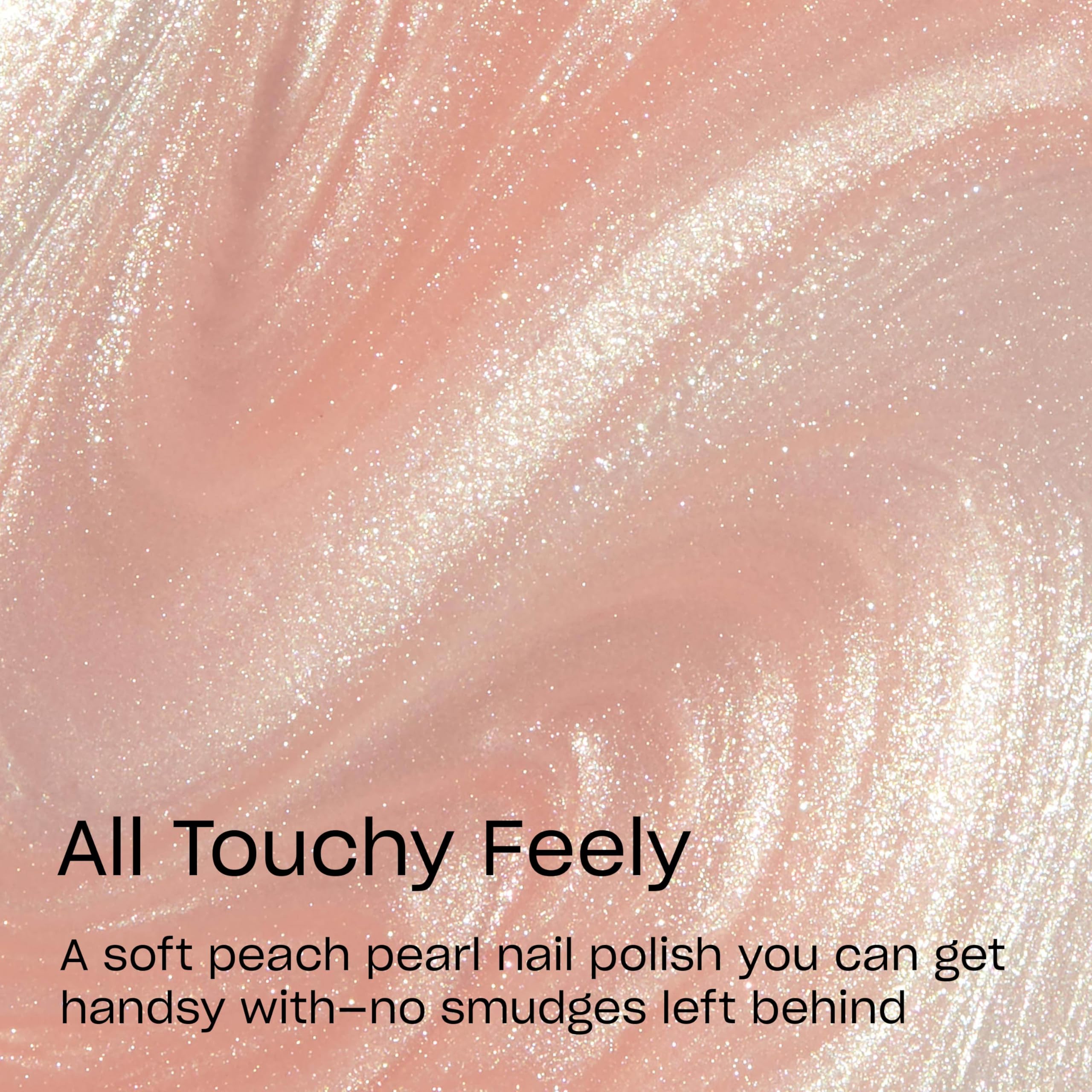 OPI polish swatch highlighting soft peach pearl texture and glossy finish for delicate shimmer
