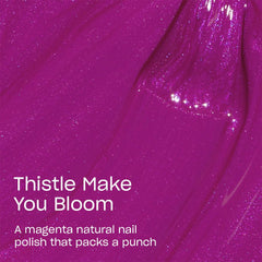 OPI brush loaded with Thistle Make You Bloom showing smooth application benefit