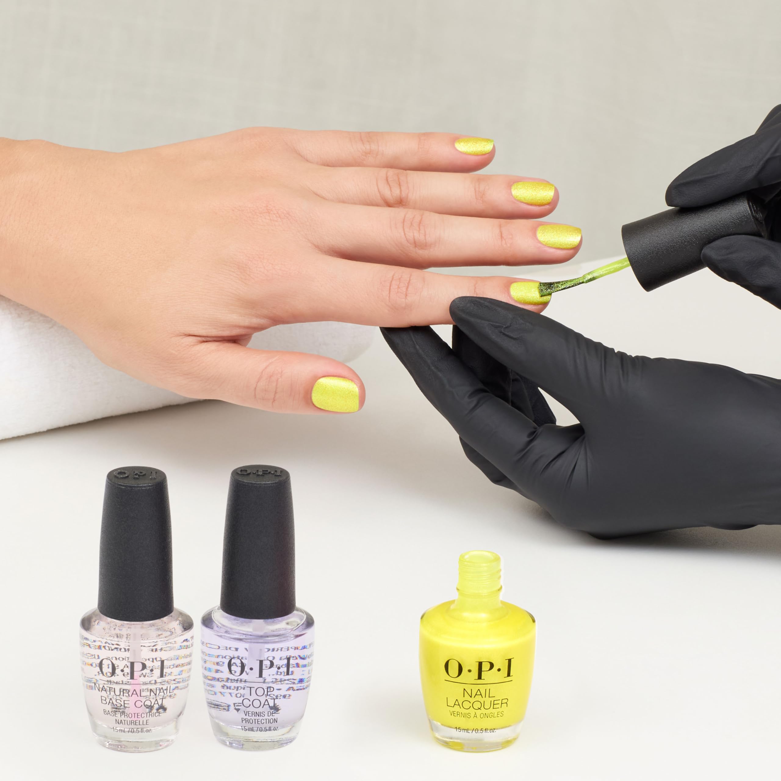 OPI finished mani showing high-gloss top-coat durability and shine
