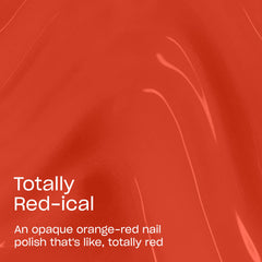 OPI Pro-Wide brush of Totally Red-ical demonstrating smooth application benefit