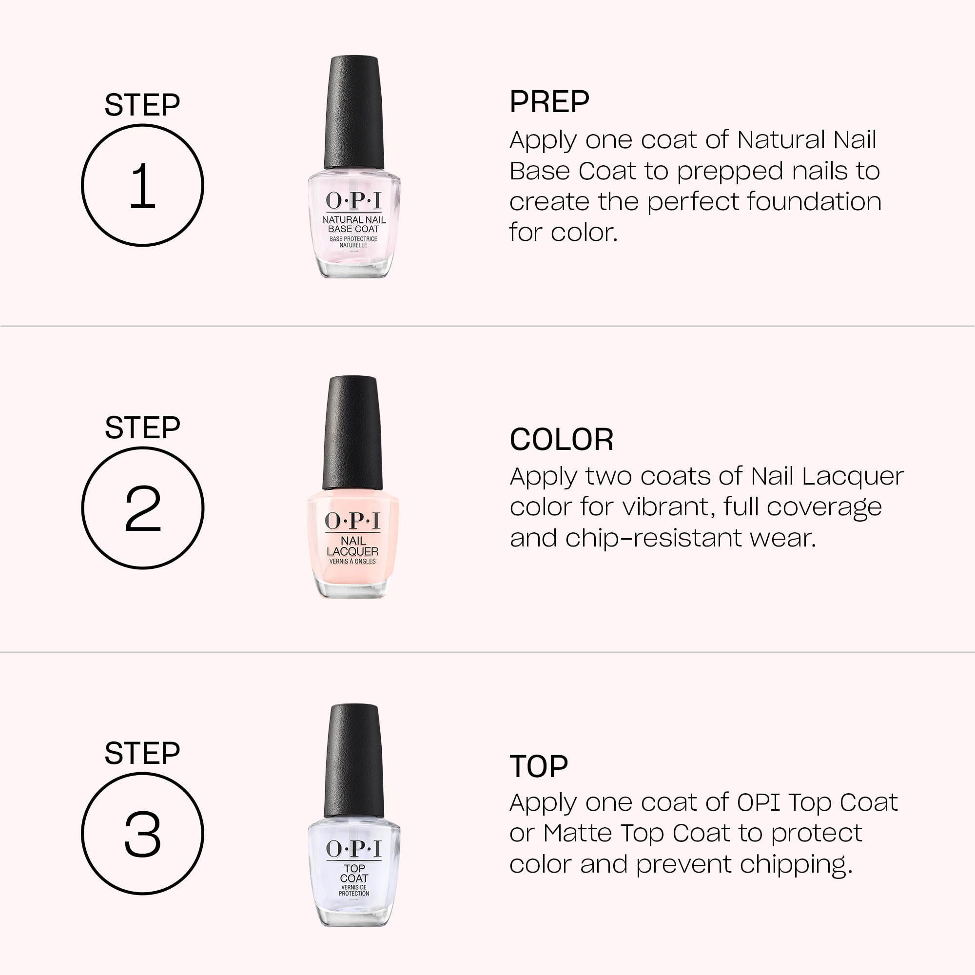 OPI polish bottle held in hand to show true size and application ease