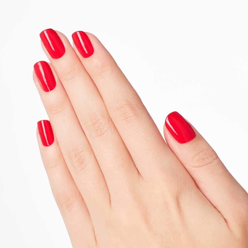 OPI close-up of lacquer texture highlighting chip-resistant, high-shine formula benefit