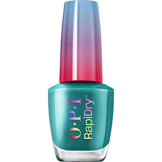 OPI front bottle of What a Winterful World showing rich teal and fast-dry benefit