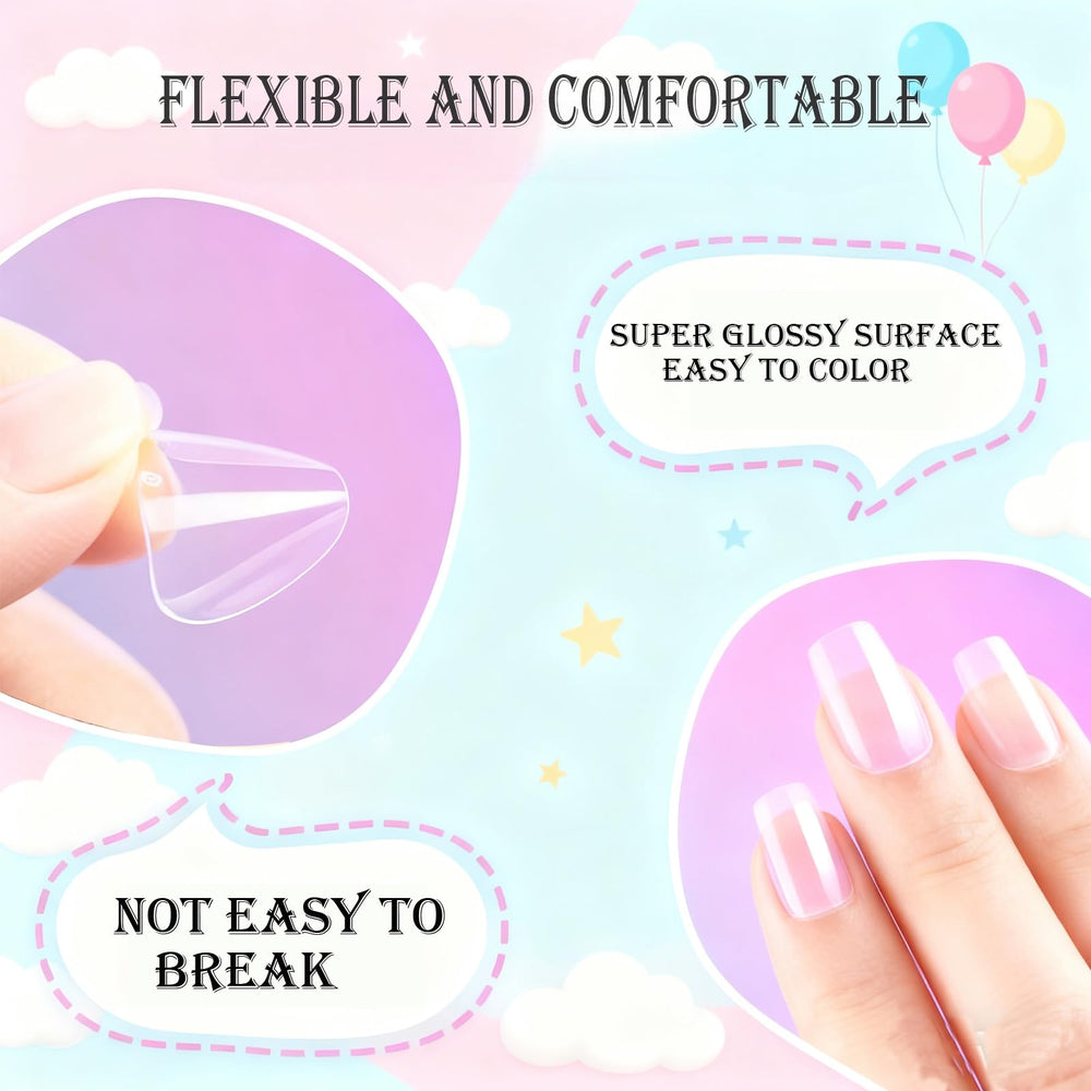 OPkssnails size chart layout with labeled tips to match each finger quickly benefit easy sizing