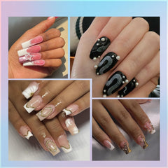 OPMADM pearls applied on nail design demonstrating decorative impact