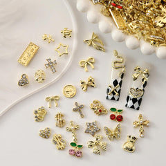 OPMADM charms applied on acrylic nail demonstrating wearable style