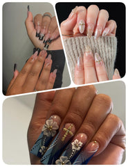 OPMADM charm applied on nail tip showing salon-style accent benefit