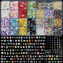 OPMADM front packaging showing 9000-piece nail charms kit with neat organizer