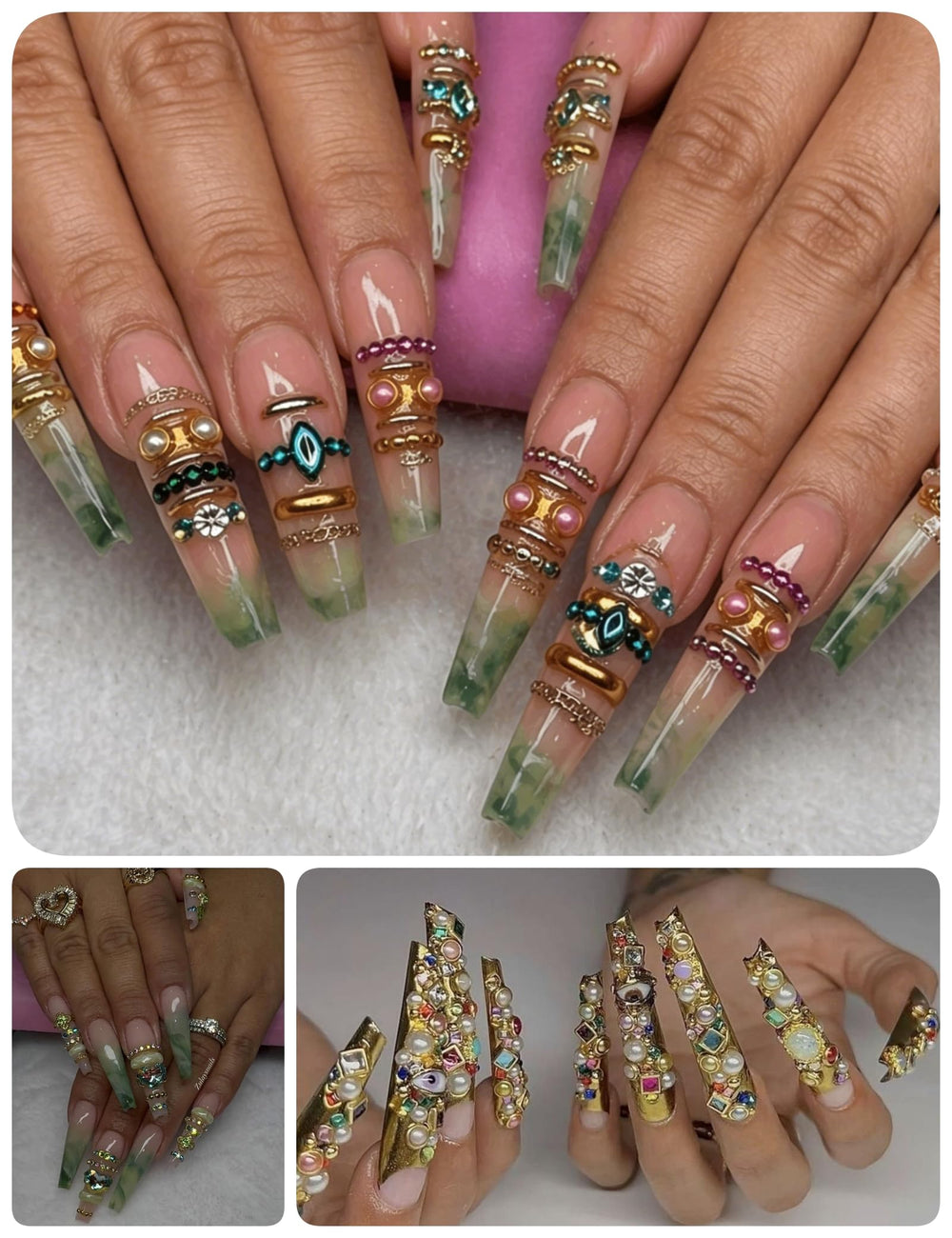 OPMADM bridal manicure lifestyle with gems for elegant looks
