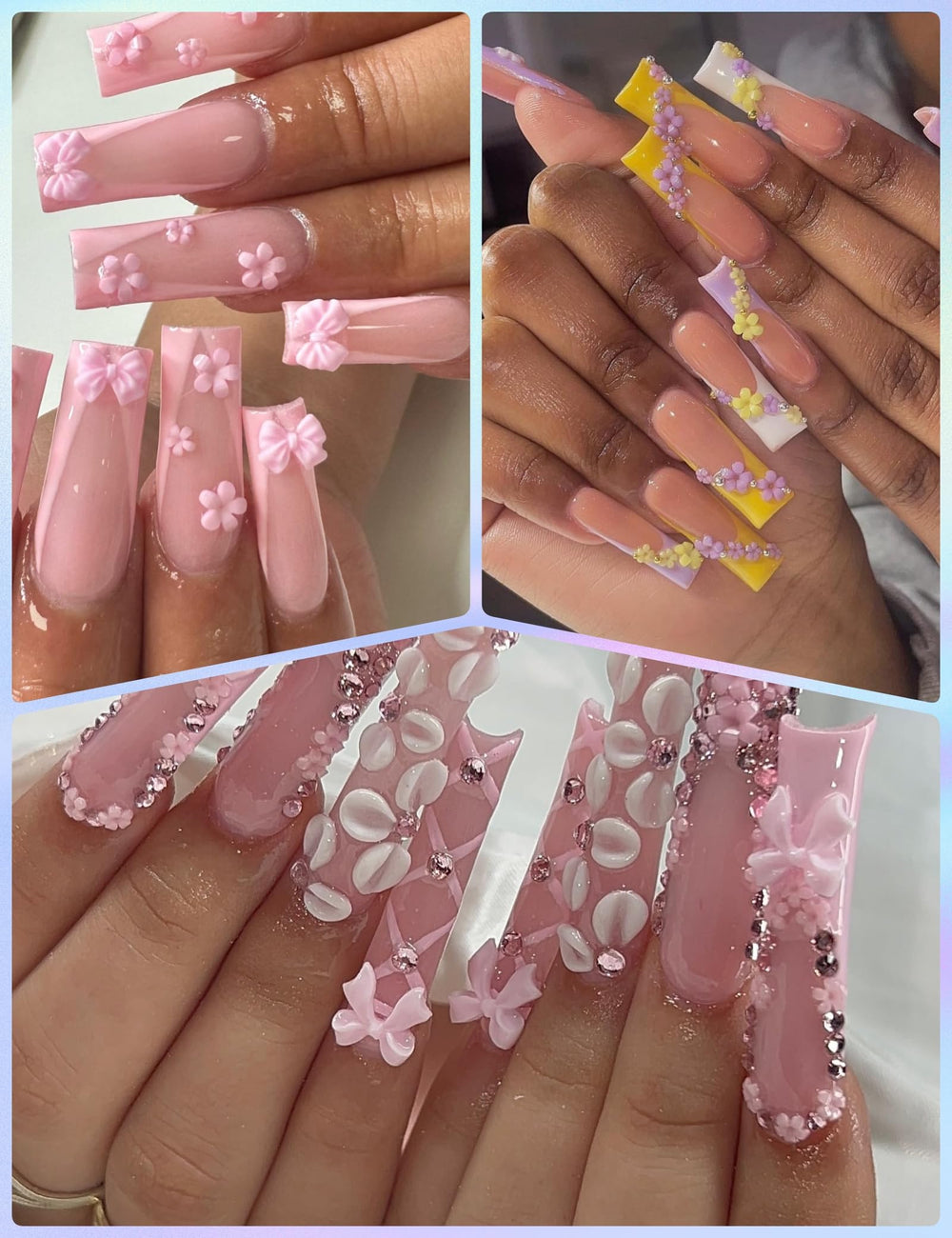 OPMADM mixed sizes and styles spread out, showing variety for creative nail combinations