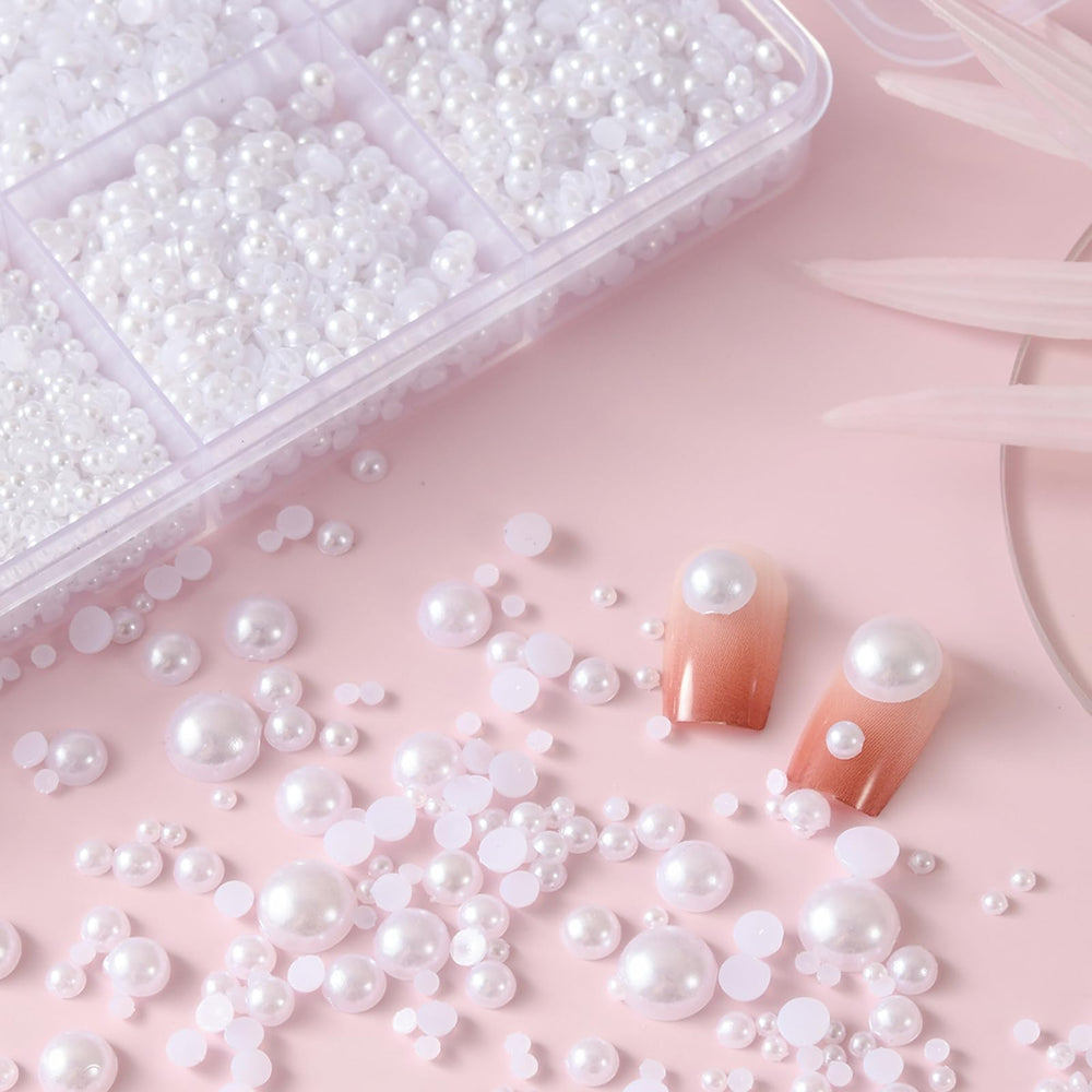 OPMADM pearls applied on nails demonstrating precise placement and sparkle