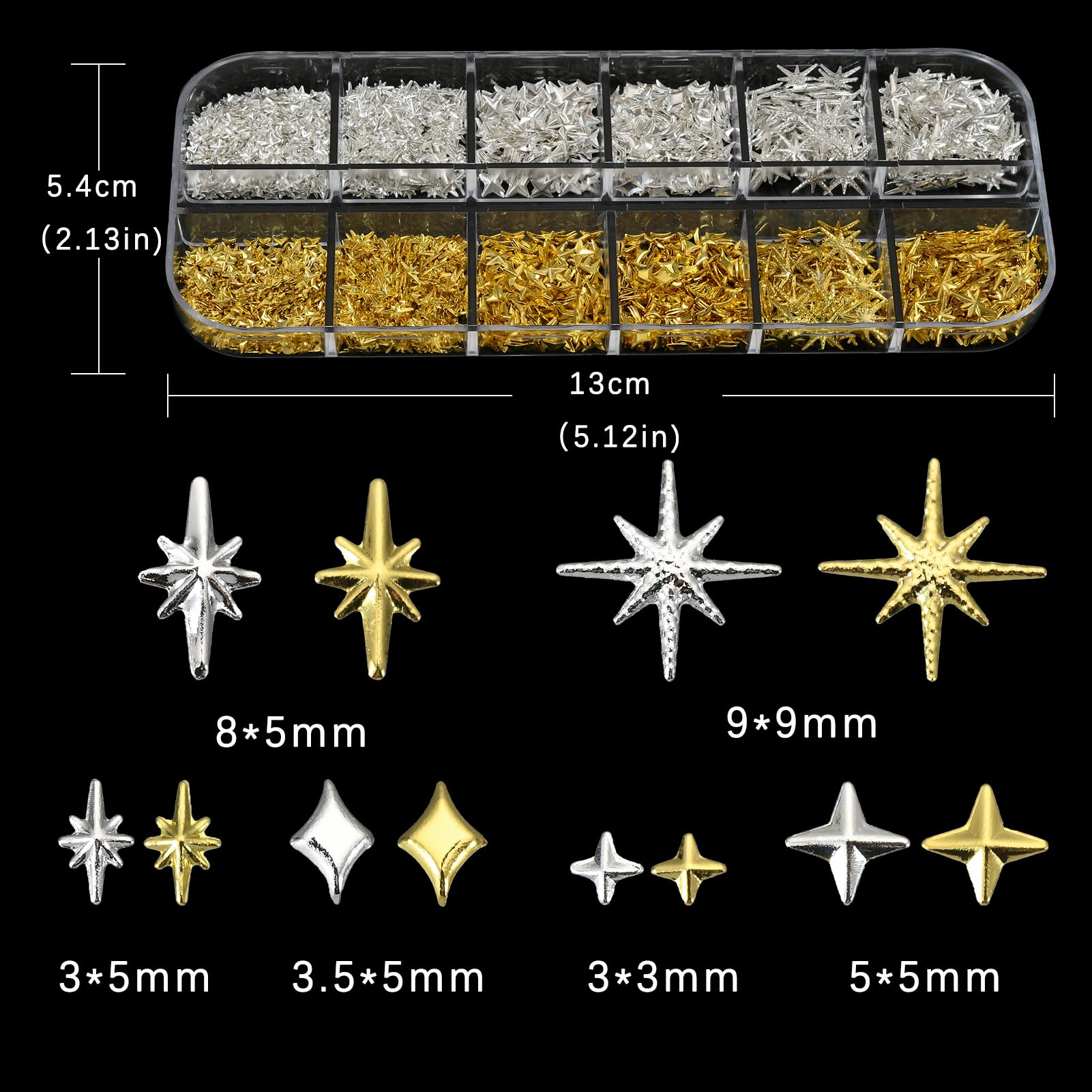 OPMADM close-up of metal star texture highlighting shiny silver and gold finish
