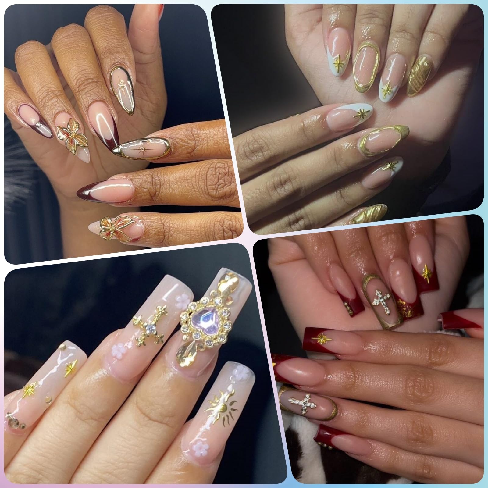 OPMADM star charms applied on manicure offering eye-catching 3D detail