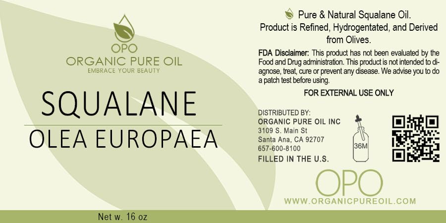 OPO squalane 16 oz bottle next to a ruler illustrating scale and value