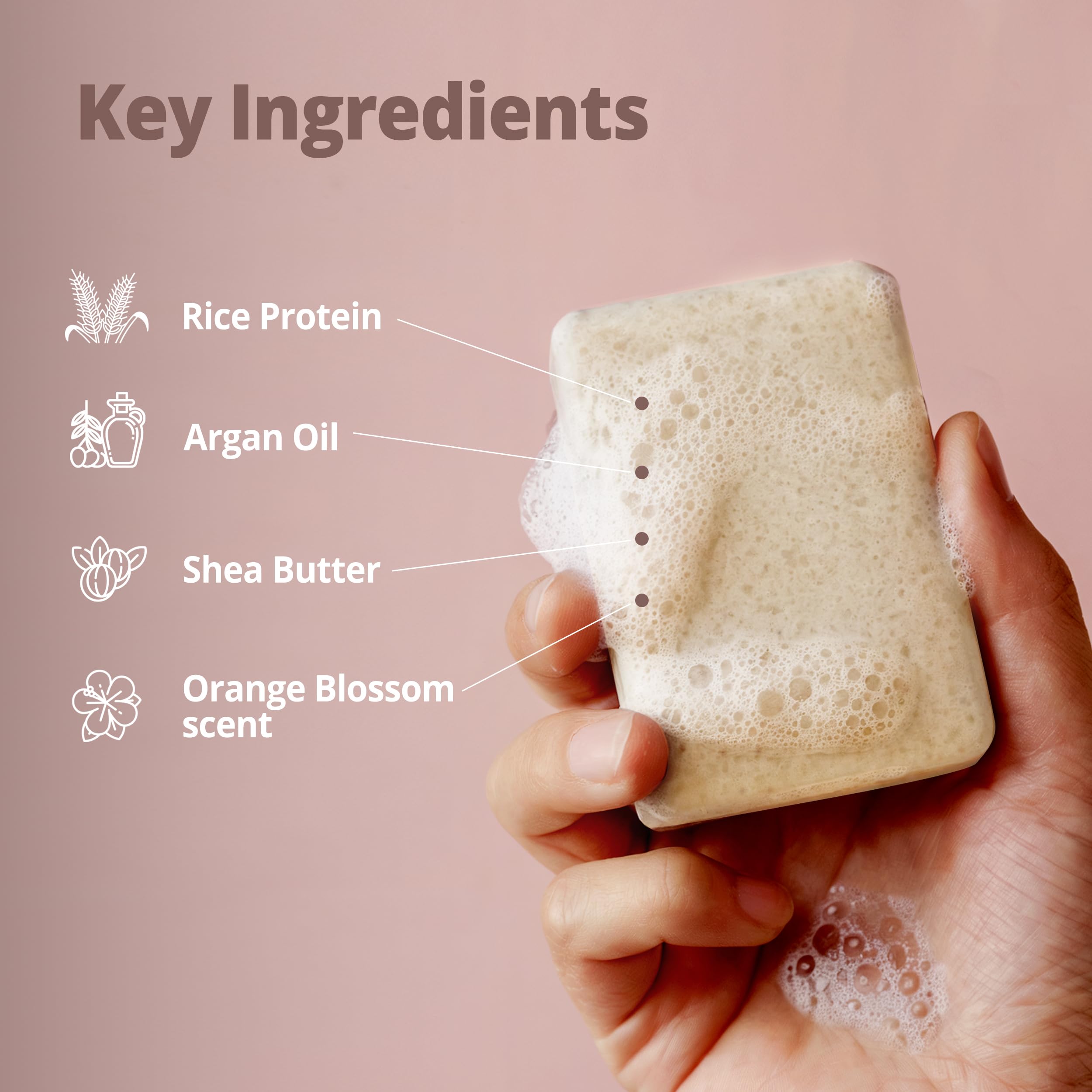 Opuluxe lather foam action demonstrating rich cleanse and conditioning
