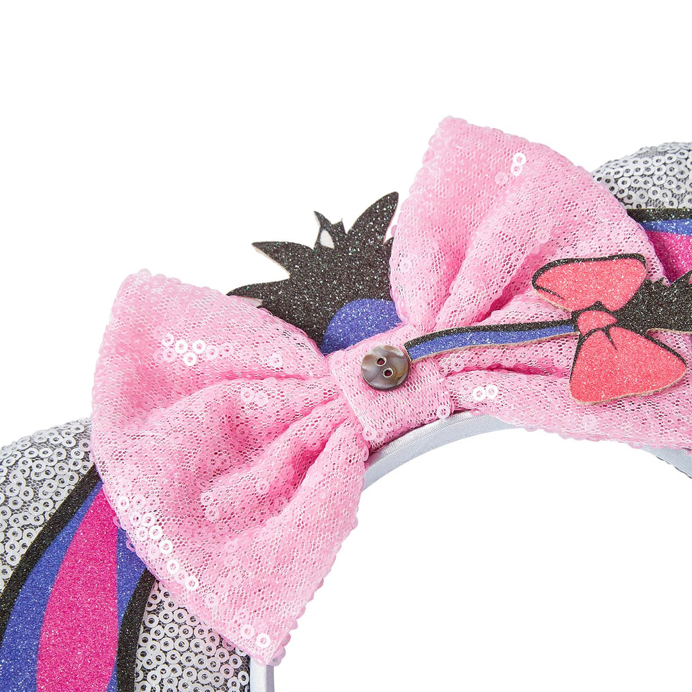 Opzzqz close-up of glitter bow and ear texture highlighting sparkly finish and durable stitching