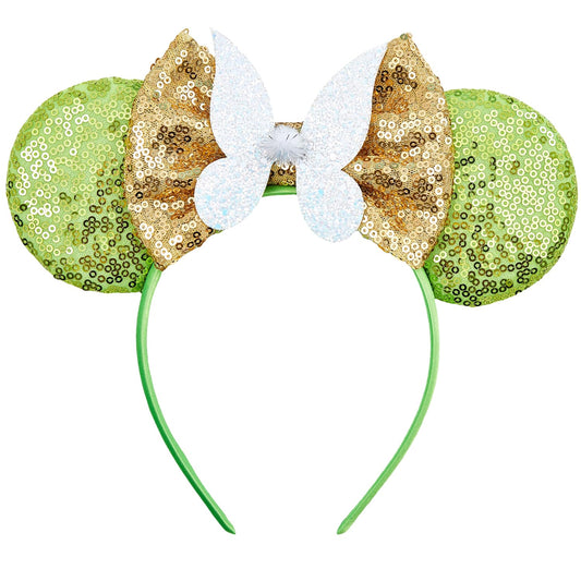 Opzzqz front view headband with glitter bow showing playful styling benefit