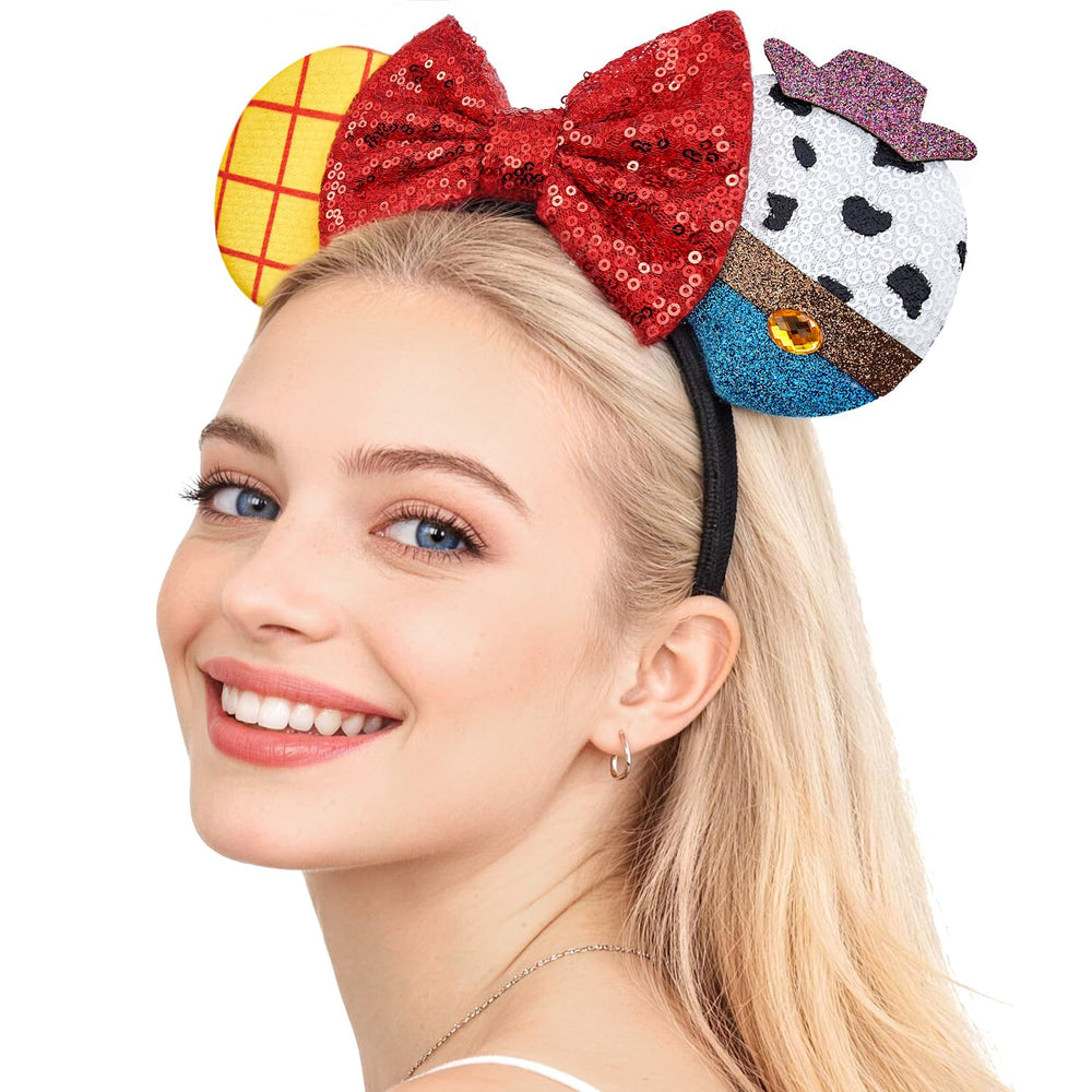 Opzzqz front view headband showing ears and bow, stylish party accessory