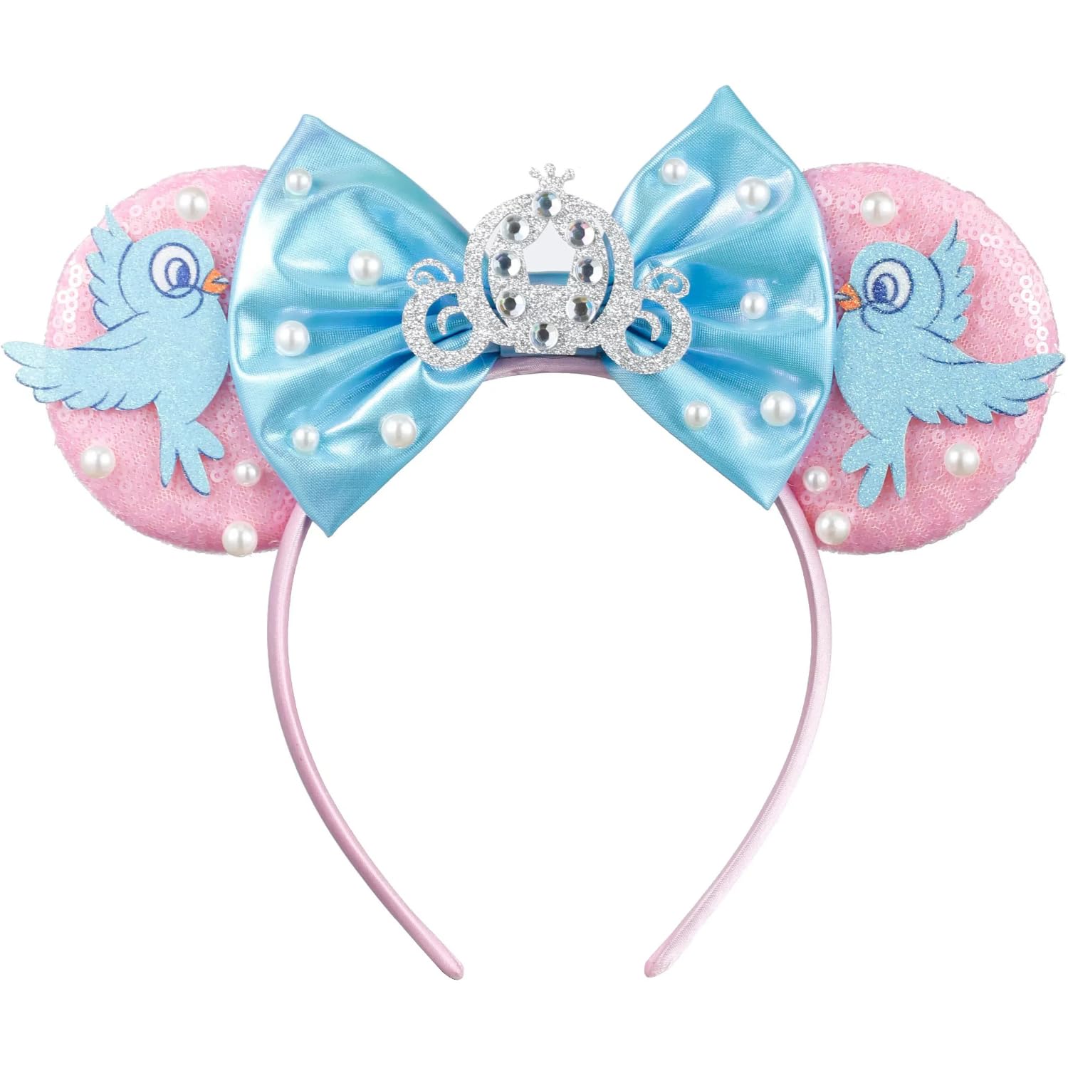 Opzzqz front view showing glitter mouse ears and bow for instant party appeal