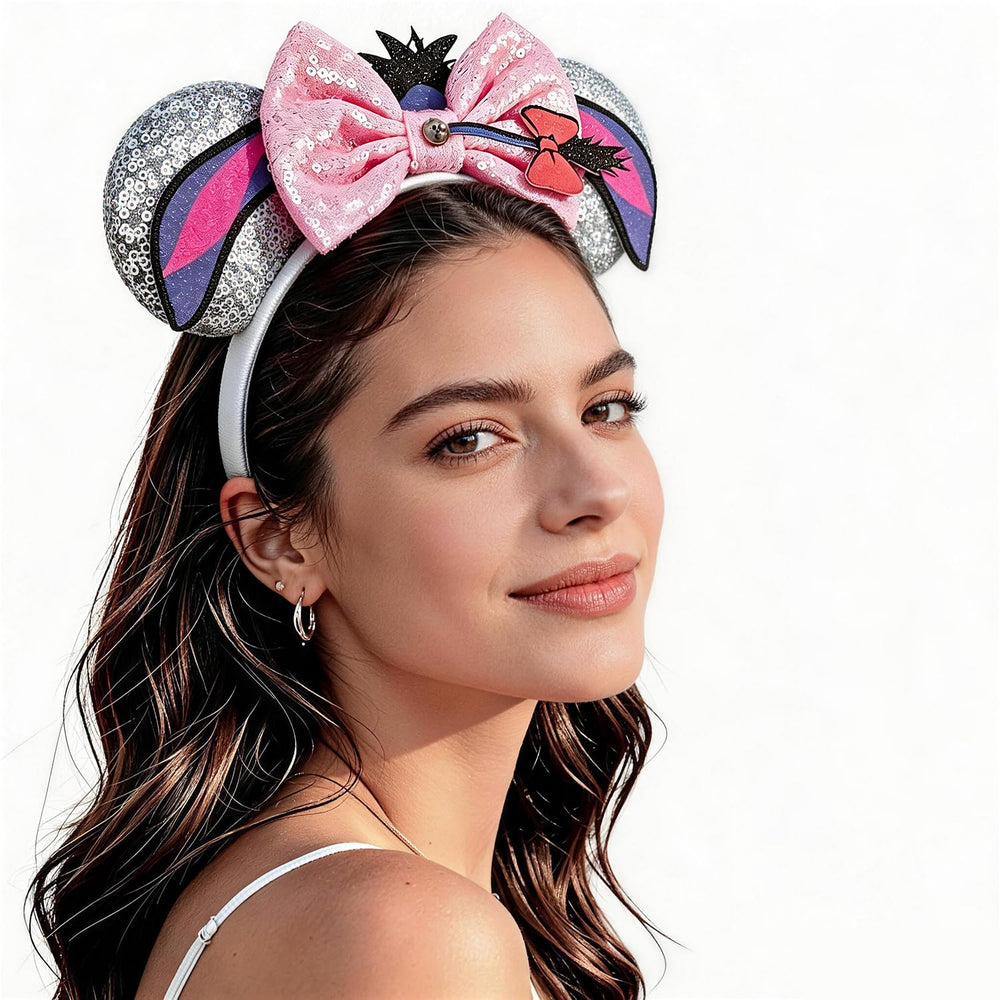 Opzzqz lifestyle image of headband worn at a party demonstrating secure fit and playful style
