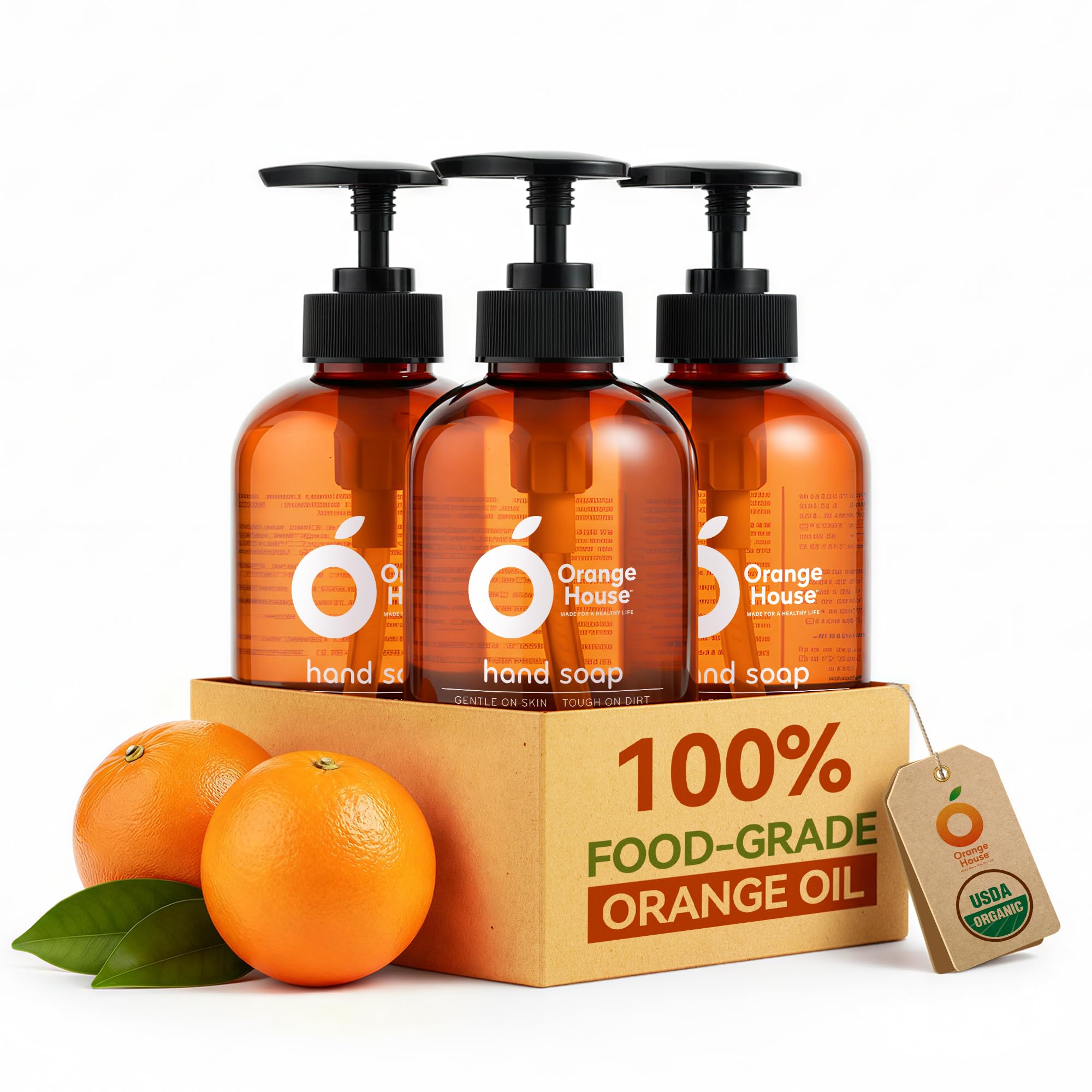 ORANGE HOUSE front bottle showing clean design and natural citrus benefit