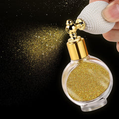Oranllow spray in action on face and shoulder for dazzling festival-ready radiance