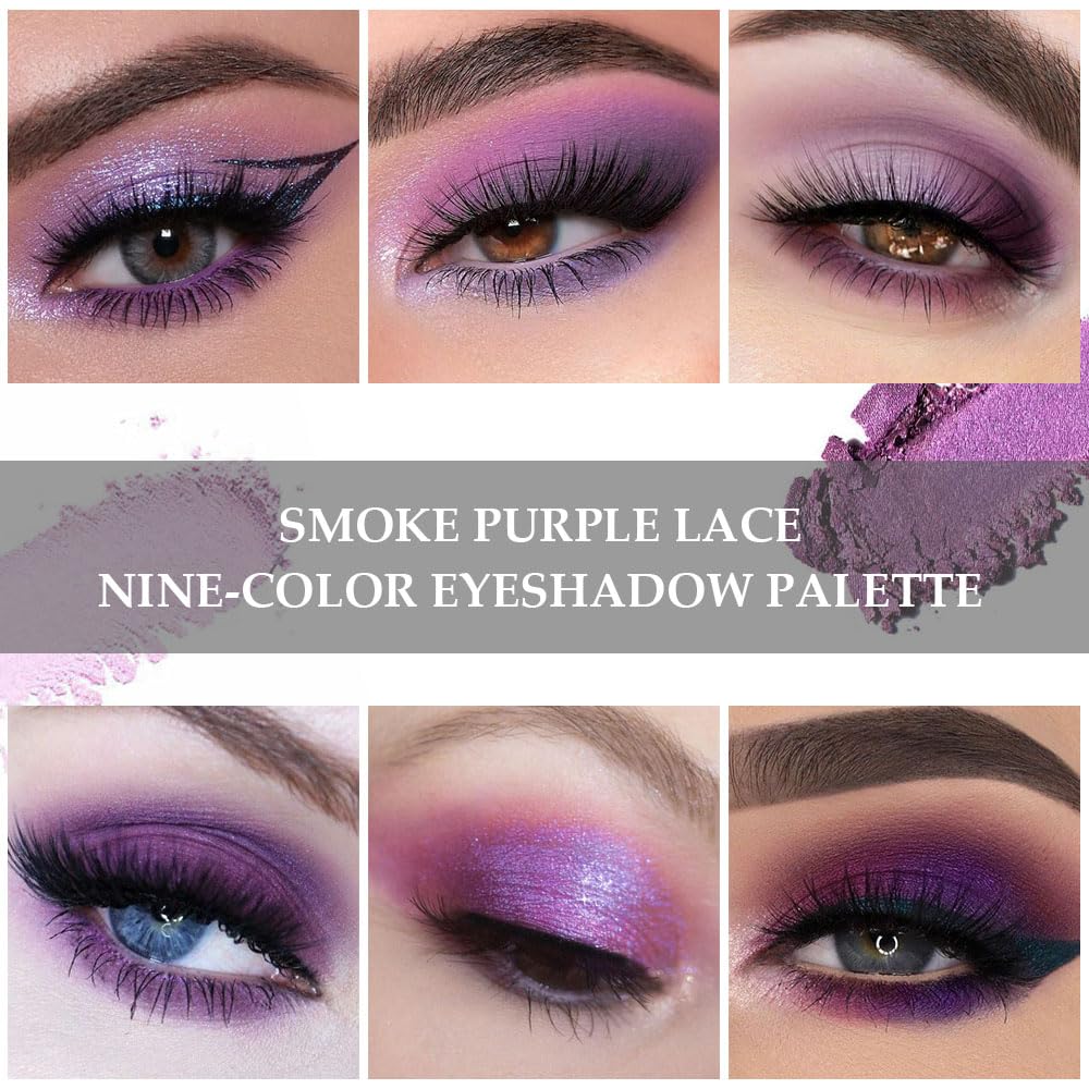 ORANOT open palette top-down view showing coordinated plum and lavender shades