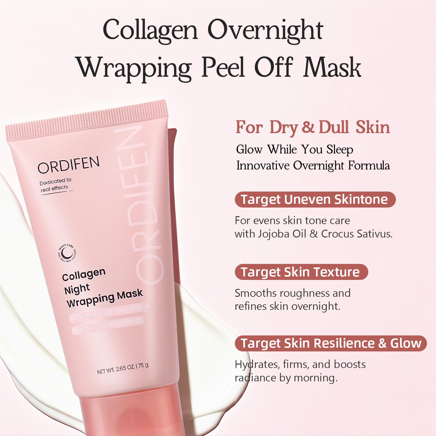 ORDIFEN application demonstration on face, shows even coverage and comfort