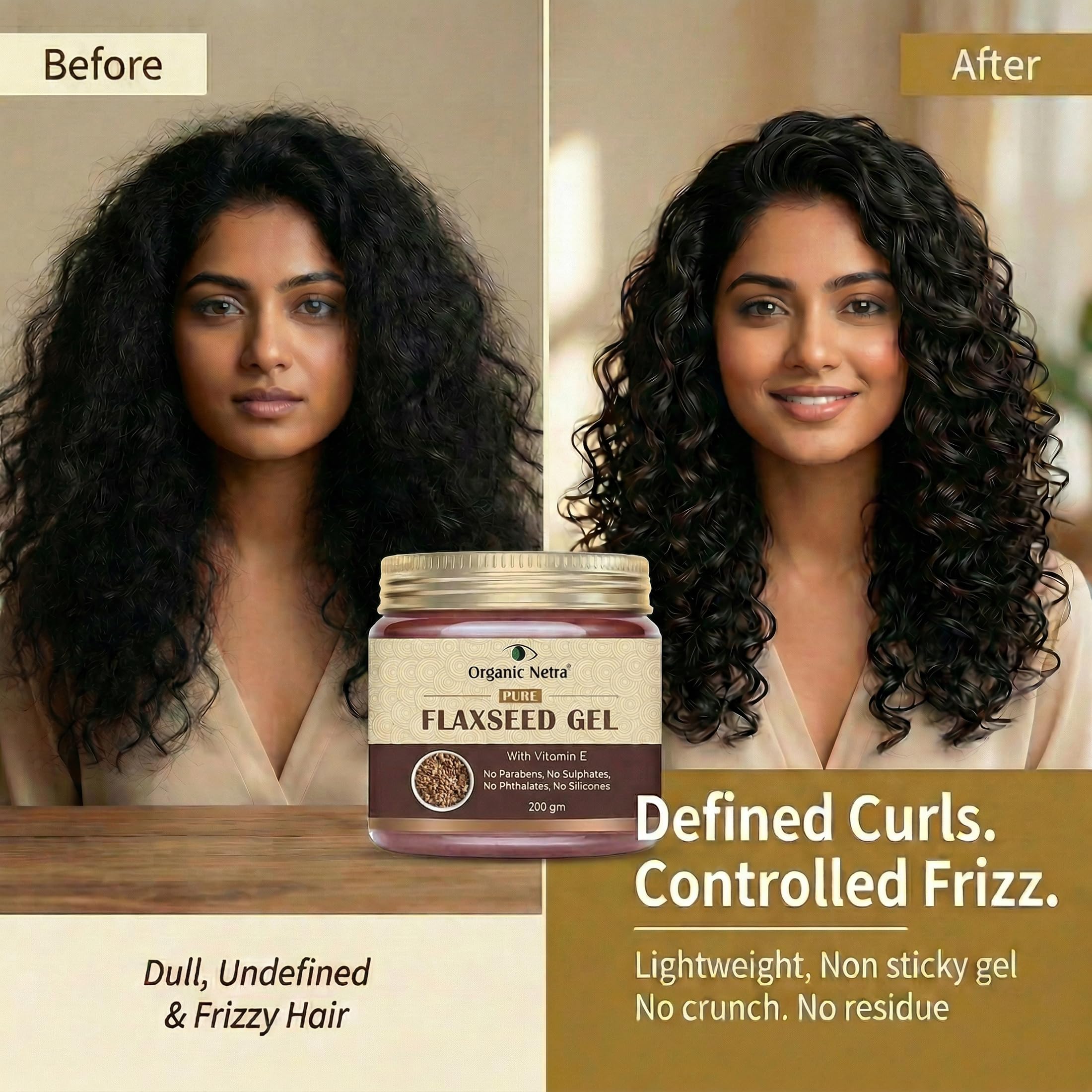 Organic Netra pouring gel into hand for easy, mess-free application