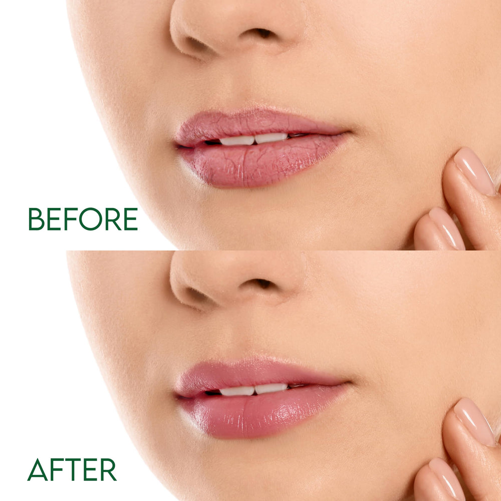 OrganiLip texture swipe on hand demonstrating smooth hydration benefit
