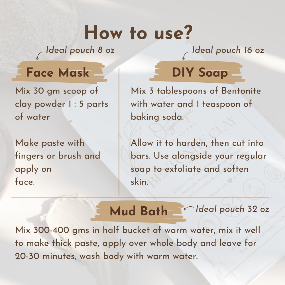 Organique Alchemy clay added to bath bowl for relaxing detox soak