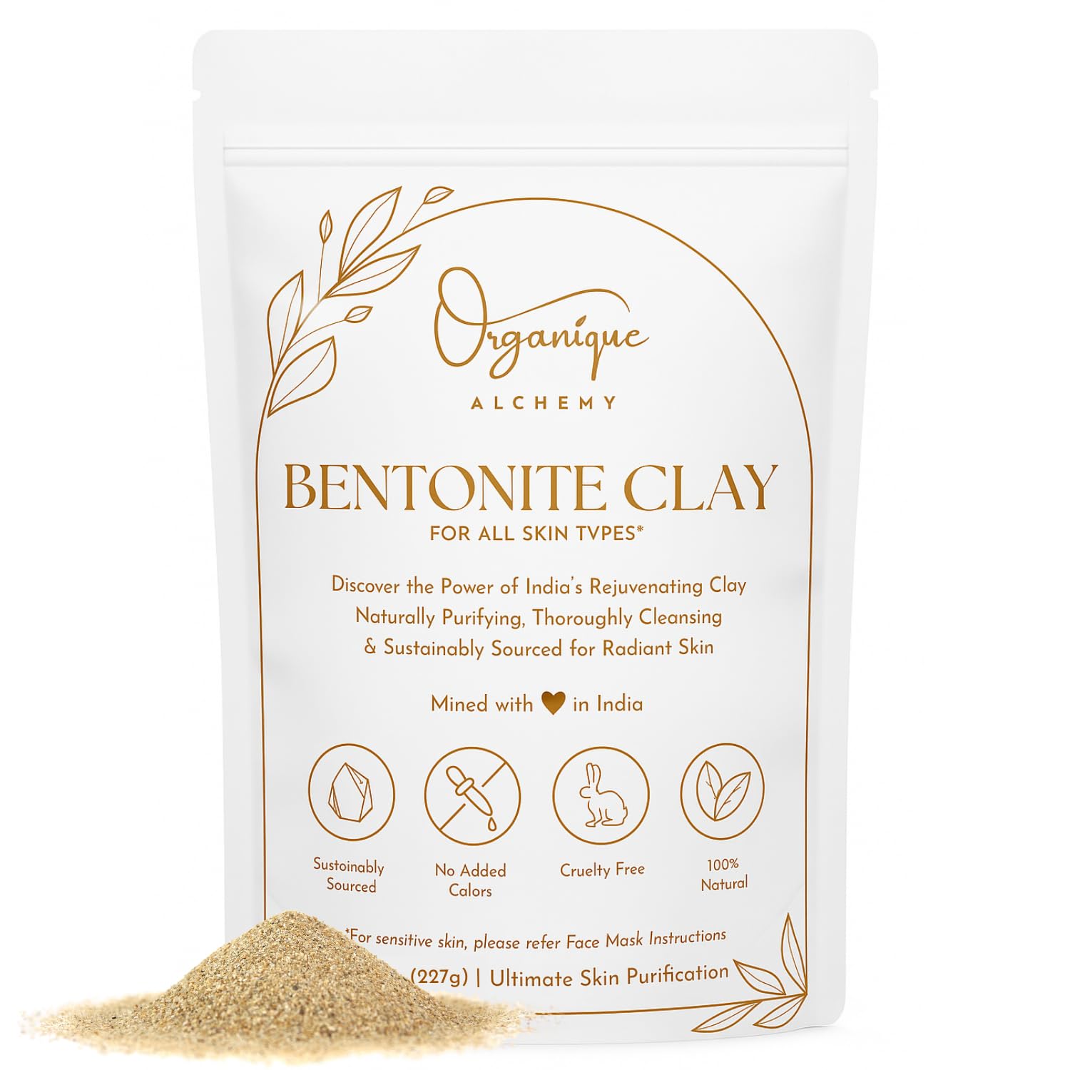 Organique Alchemy front packaging showing brand and clean clay benefits