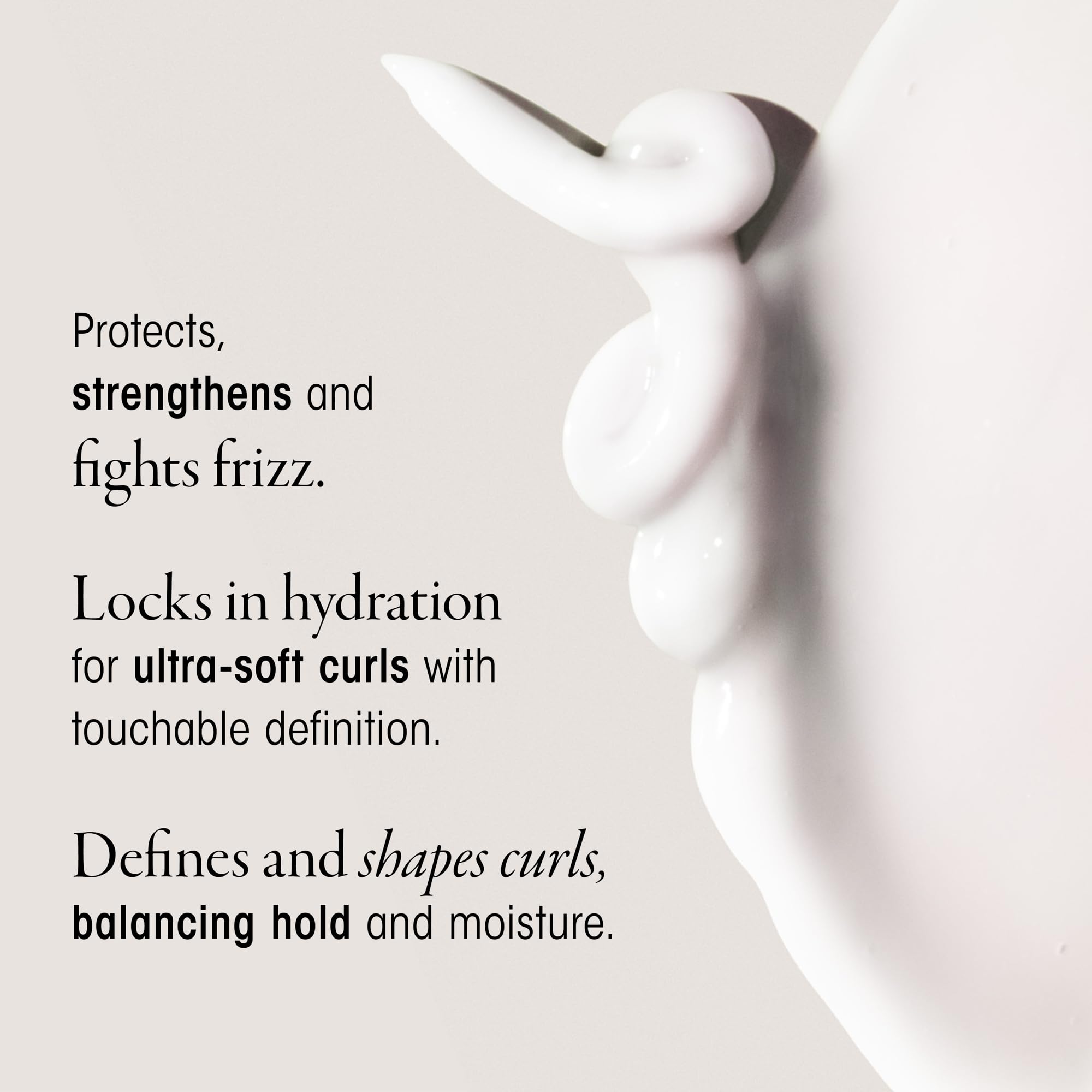 Oribe Curl Control label detail emphasizes 5oz size and product claims