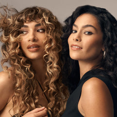 Oribe Curl Control before and after curls shows defined frizz-controlled results
