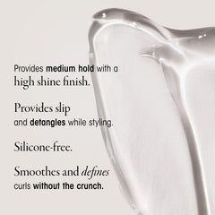 Oribe curl gel with macadamia and apricot oils highlighting nourishing ingredients benefit