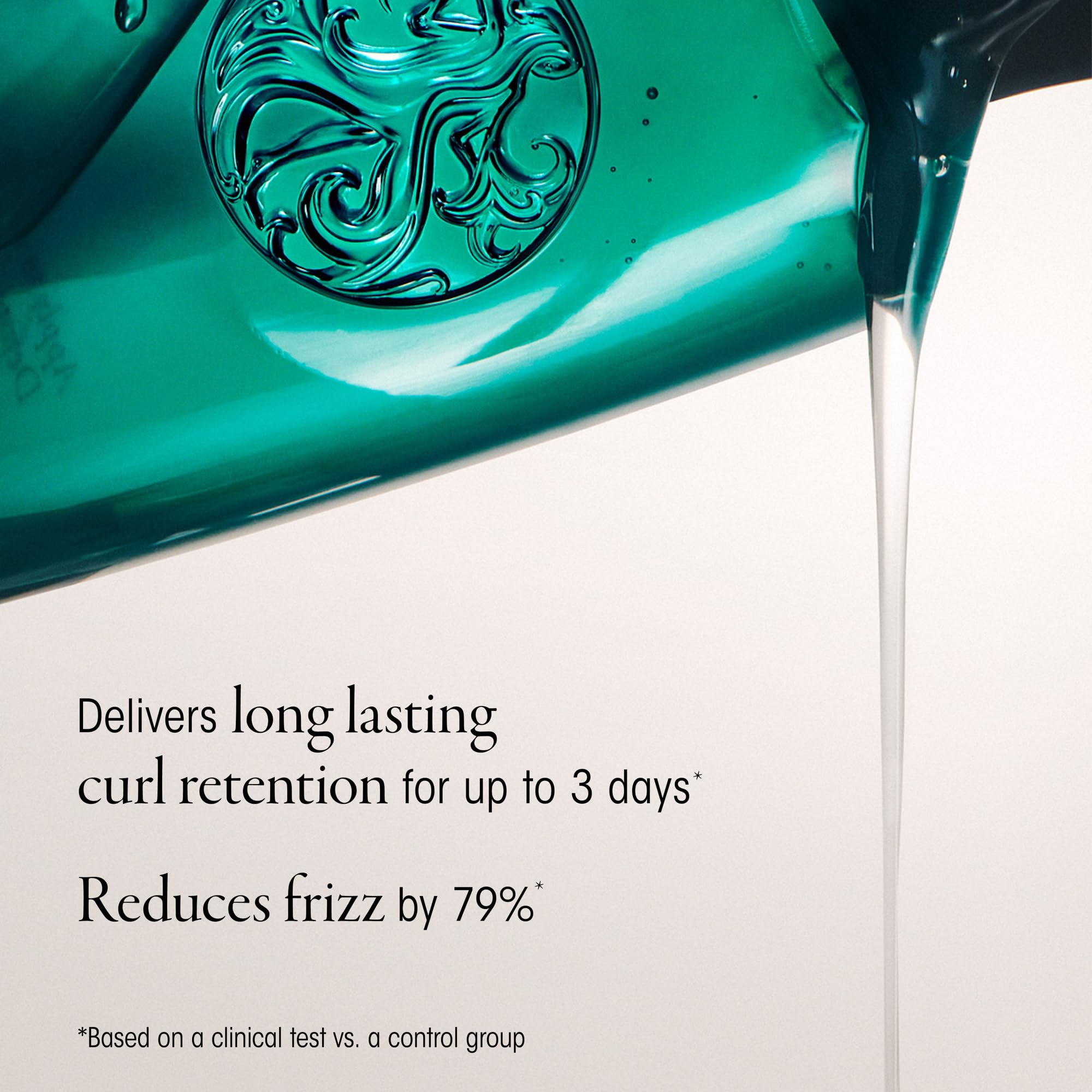 Oribe label close-up highlighting ingredients and product safety benefit