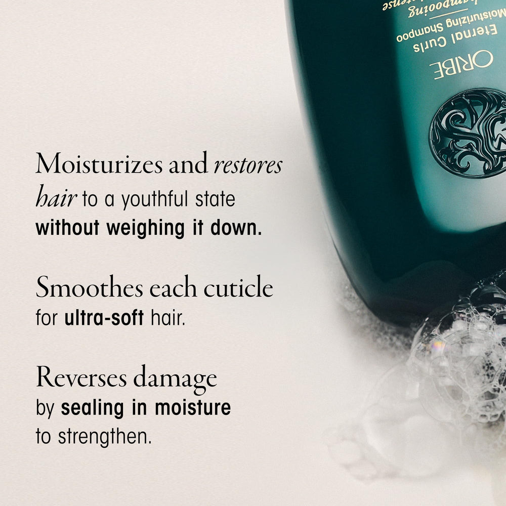 Oribe Eternal Curls creamy lather close-up indicating gentle yet effective clean