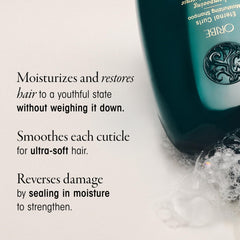 Oribe Eternal Curls creamy lather close-up indicating gentle yet effective clean