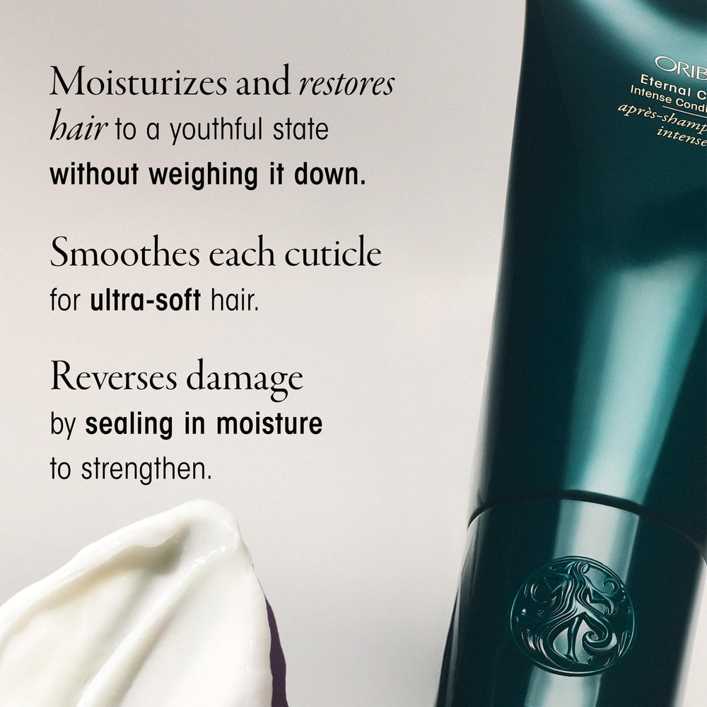 ORIBE applying conditioner in shower for smooth detangling benefit