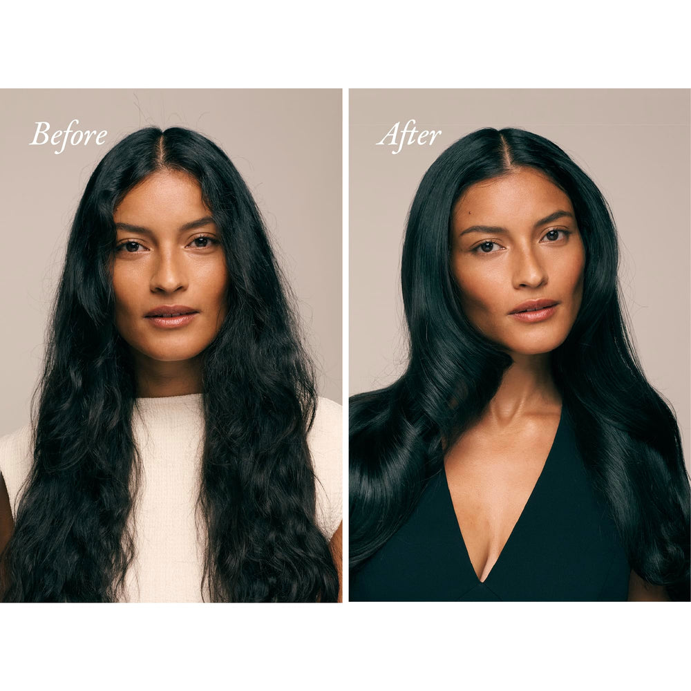 Oribe gel-serum texture close-up highlighting lightweight sheen and spreadability