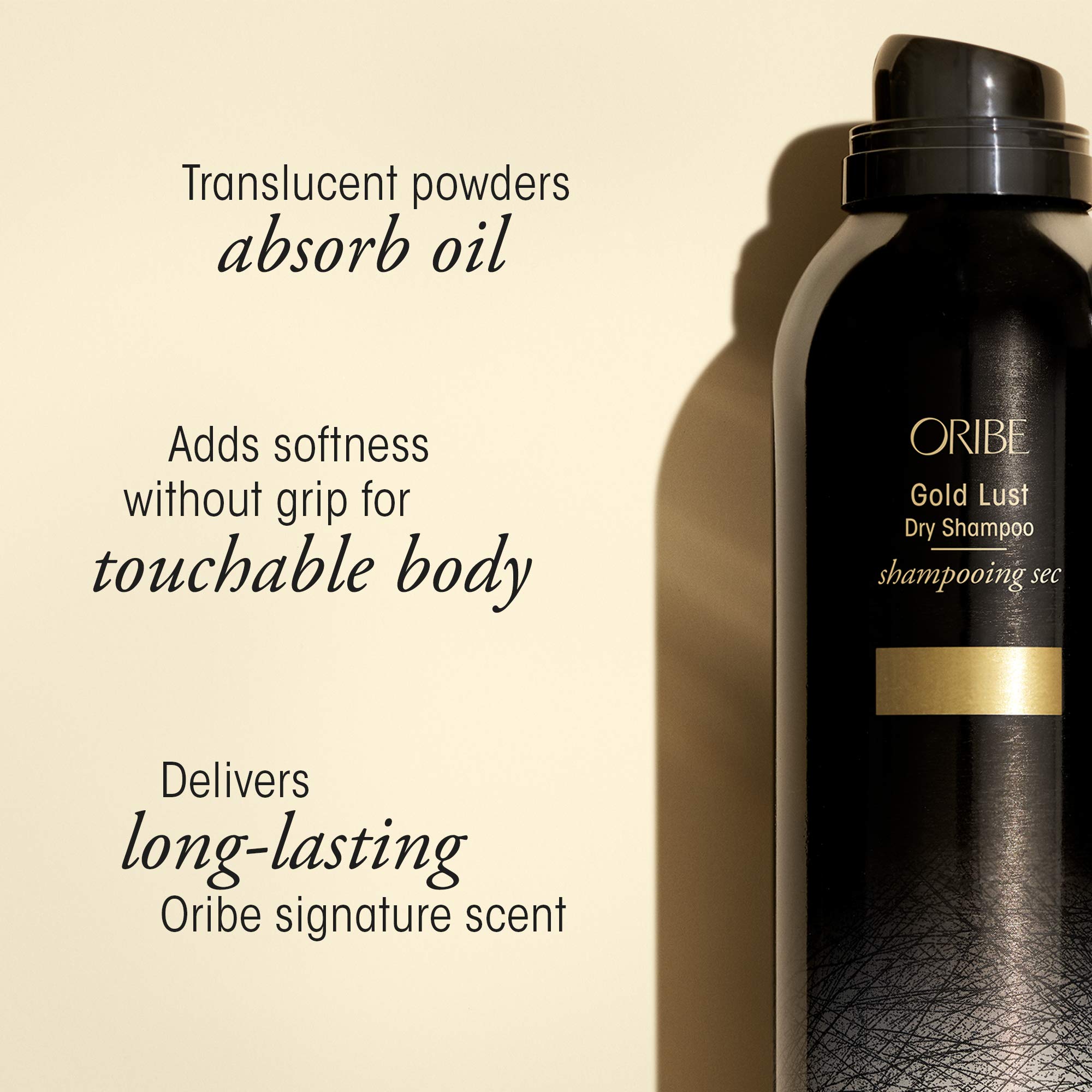 Oribe Gold Lust being sprayed at roots to refresh hair and extend style longevity