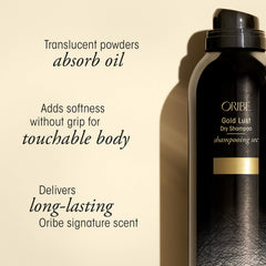 Oribe Gold Lust being sprayed at roots to refresh hair and extend style longevity