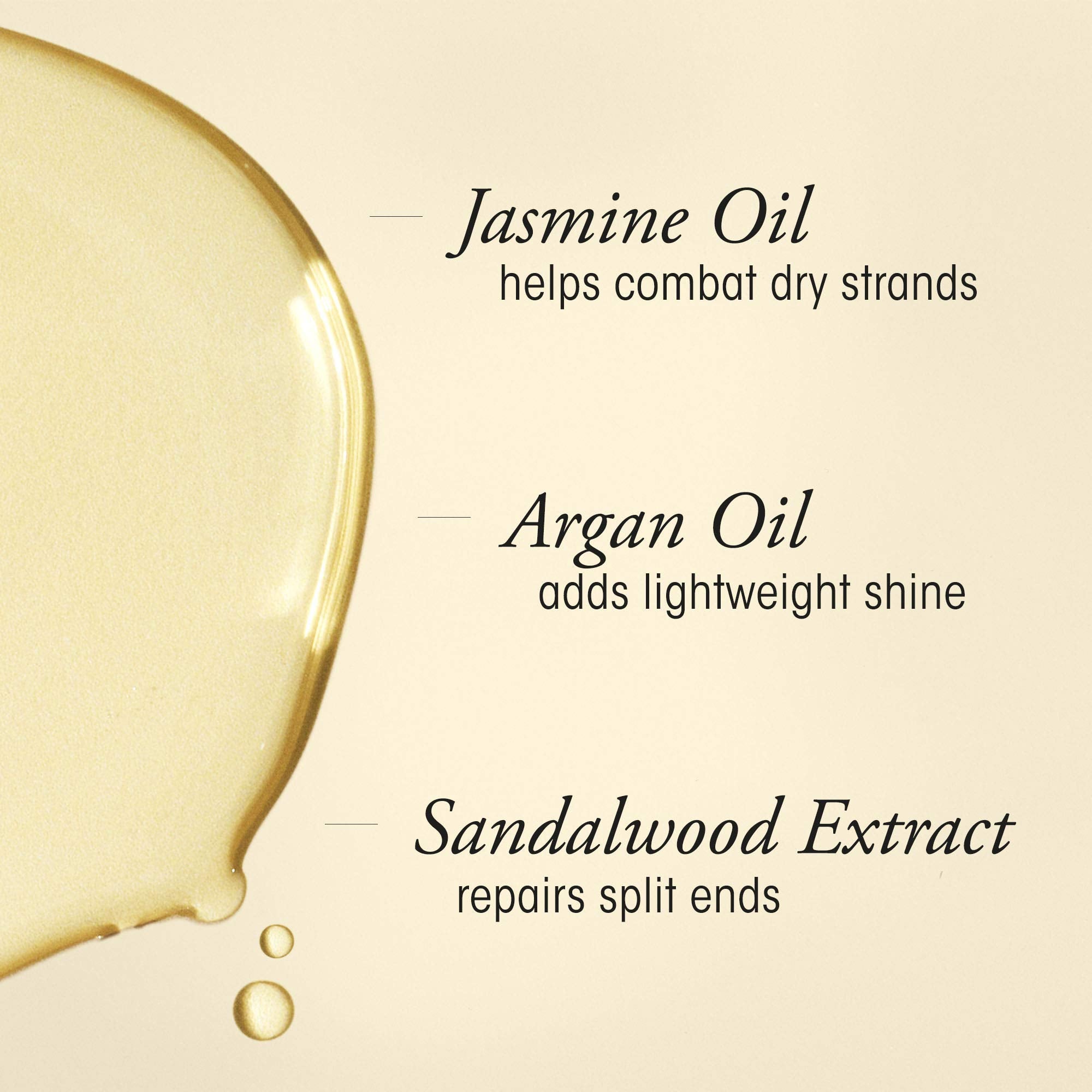 Argan and jasmine ingredients beside Oribe Gold Lust demonstrating nourishing benefits